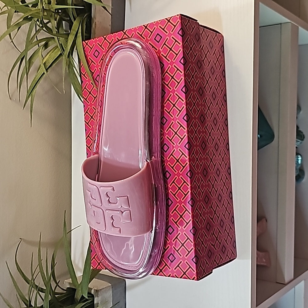 Lavender Tory Burch Bubble Jelly Slides/Sandals